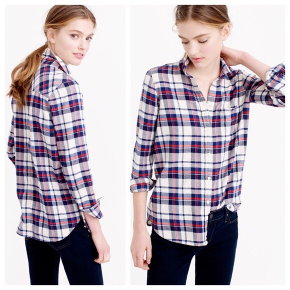 J. Crew Plaid Boy Fit Shirt